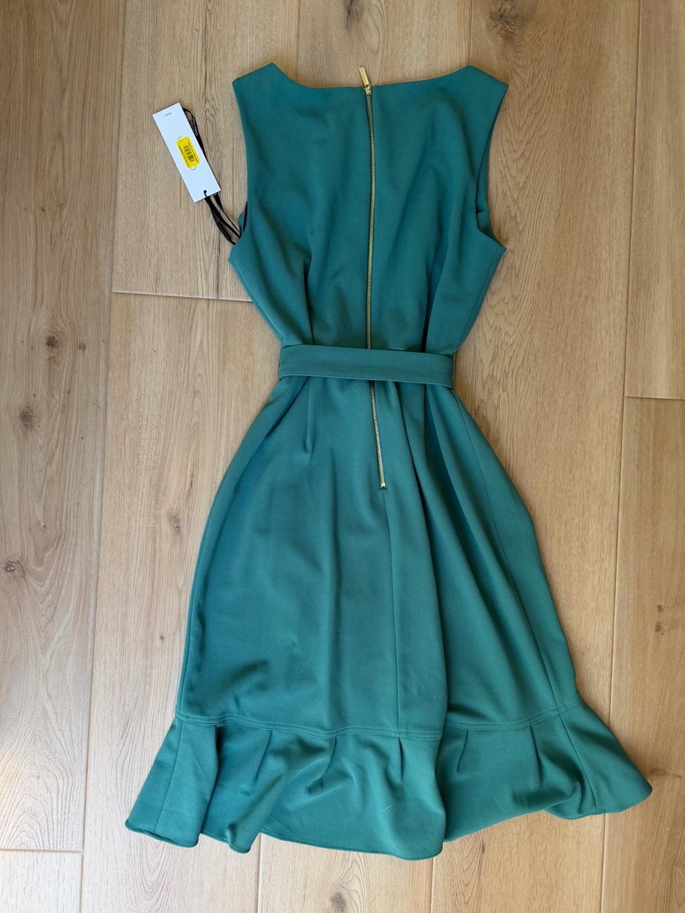 Calvin Klein Teal Sleeveless Tie-Waist Midi Dress - Picture 4 of 5